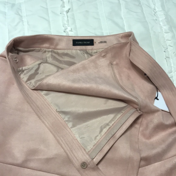 NWT - Ivanka Trump Pink Faux Suede Wrap Skirt - Size 12 (fits like 14) - Picture 7 of 9
